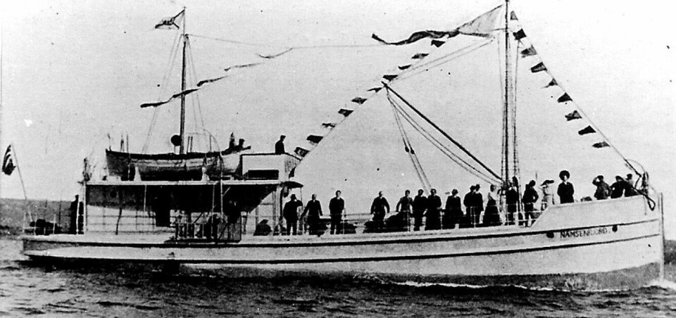 VERDENS FØRSTE: «Namsenfjord» var verdens første sjøgående betongskip, og ble bygget i 1917 ved Fougner Staal-Beton Skibsbygningskompani i Moss. FOTO: FRA ARKIVET TIL KNUT H. NÆSS VERDENS FØRSTE: «Namsenfjord» var verdens første sjøgående betongskip, og ble bygget i 1917 ved Fougner Staal-Beton Skibsbygningskompani i Moss. FOTO: FRA ARKIVET TIL KNUT H. NÆSS