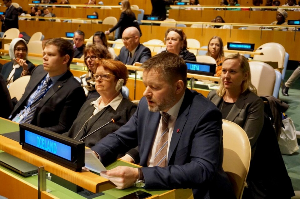 Islands likestillings- og sosialminister, Thorsteinn Viglundsson, fortalte om Islands arbeid for likestilling under FNs kvinnekommisjon (CSW) i New York. Islands likestillings- og sosialminister, Thorsteinn Viglundsson, fortalte om Islands arbeid for likestilling under FNs kvinnekommisjon (CSW) i New York.