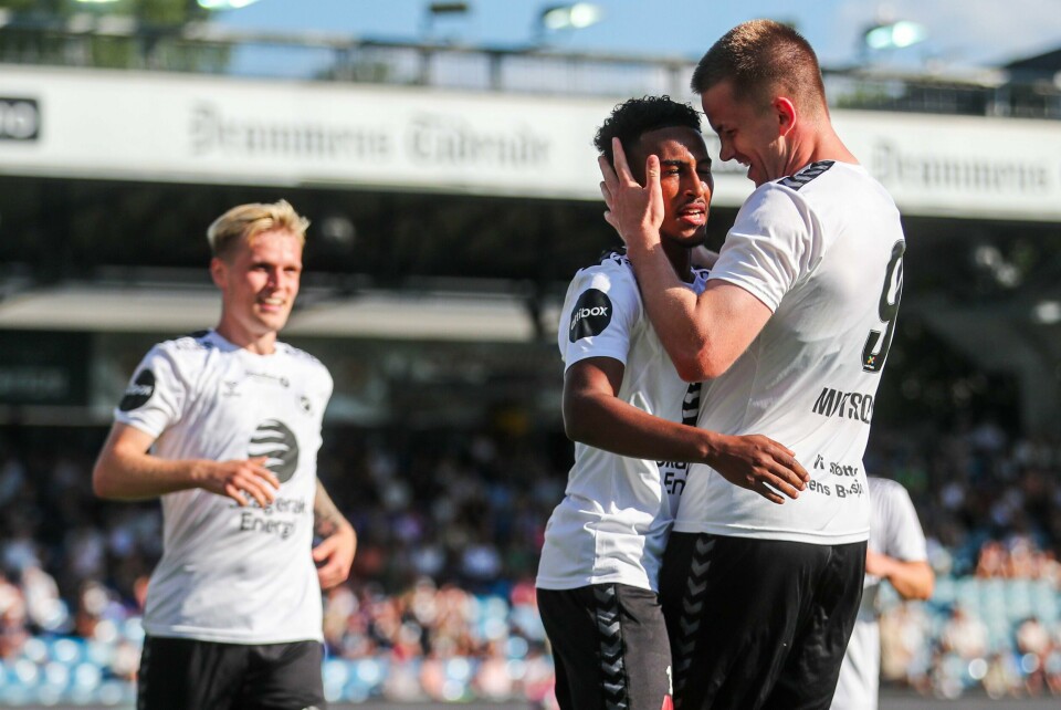 Faniel Tewelde fikset 1-1 til Odd borte mot Strømsgodset. Faniel Tewelde fikset 1-1 til Odd borte mot Strømsgodset. Foto: Trond R. Teigen / NTB