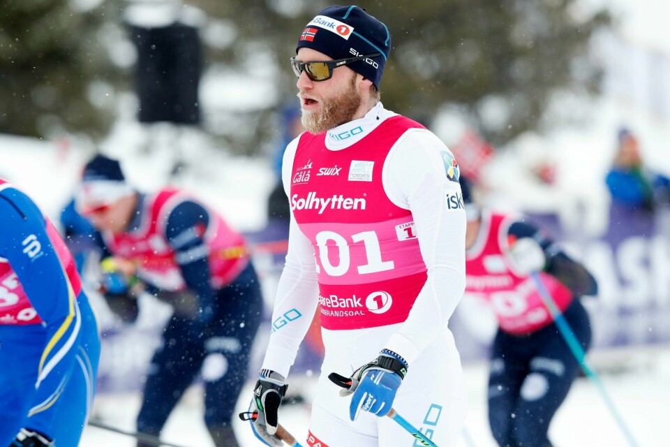 Martin Johnsrud Sundby i aksjon under NM på Gålå torsdag.