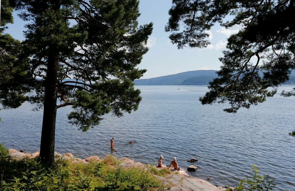 Røyken 20140721. Sol og sommer på Gjerdalstangen ved Drammensfjorden. Solen skinner og værmeldingen sier sol og varme framover. Foto: Terje Bendiksby / NTB scanpix