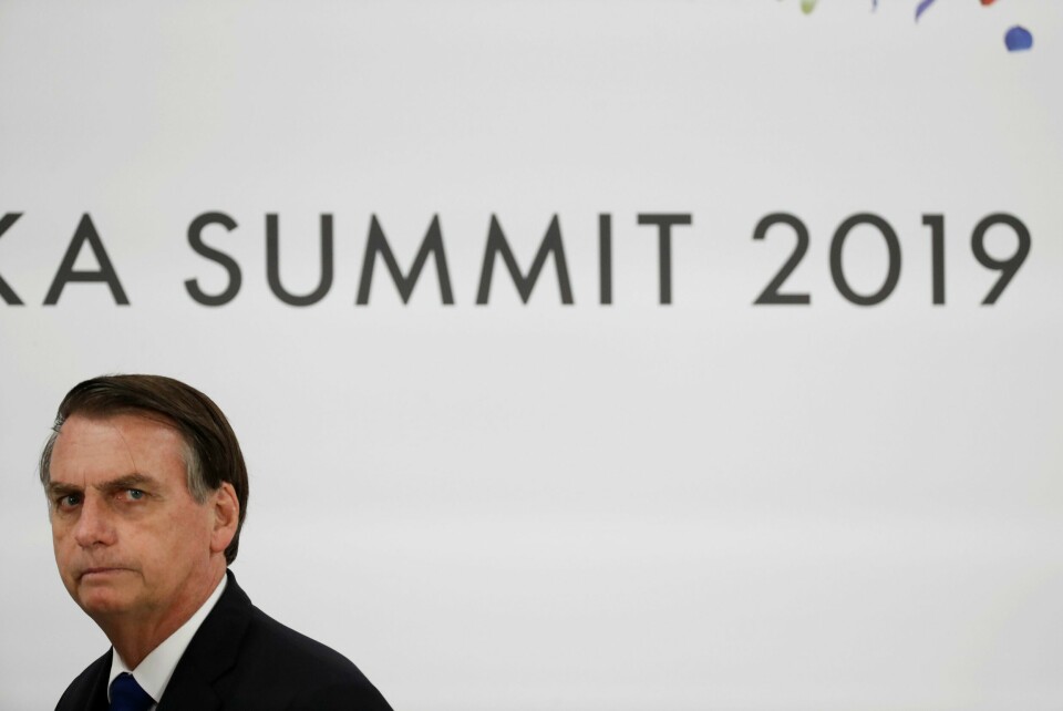 Brazil's President Jair Bolsonaro during a news conference at the G20 summit in Osaka, Japan, June 29, 2019. REUTERS/Jorge Silva Brazil's President Jair Bolsonaro during a news conference at the G20 summit in Osaka, Japan, June 29, 2019. REUTERS/Jorge Silva