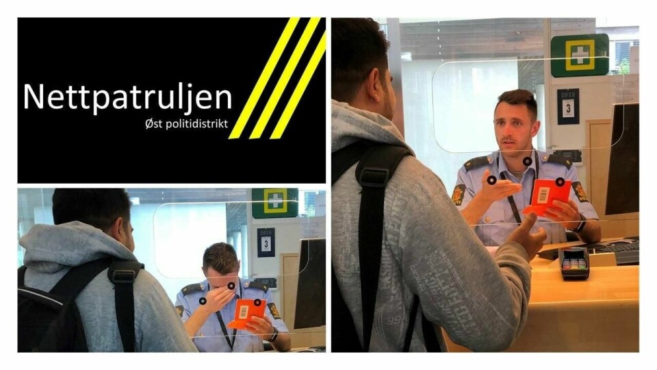 Nettpatruljen i Øst politidistrikt valgte å illustrerer diktet med informasjon om nødpass med denne montasjen.