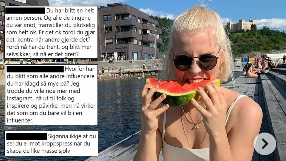 Ulrikke Falch har mottat mye kritikk på sosiale medier den siste tiden. Her er noen av kommentarene.