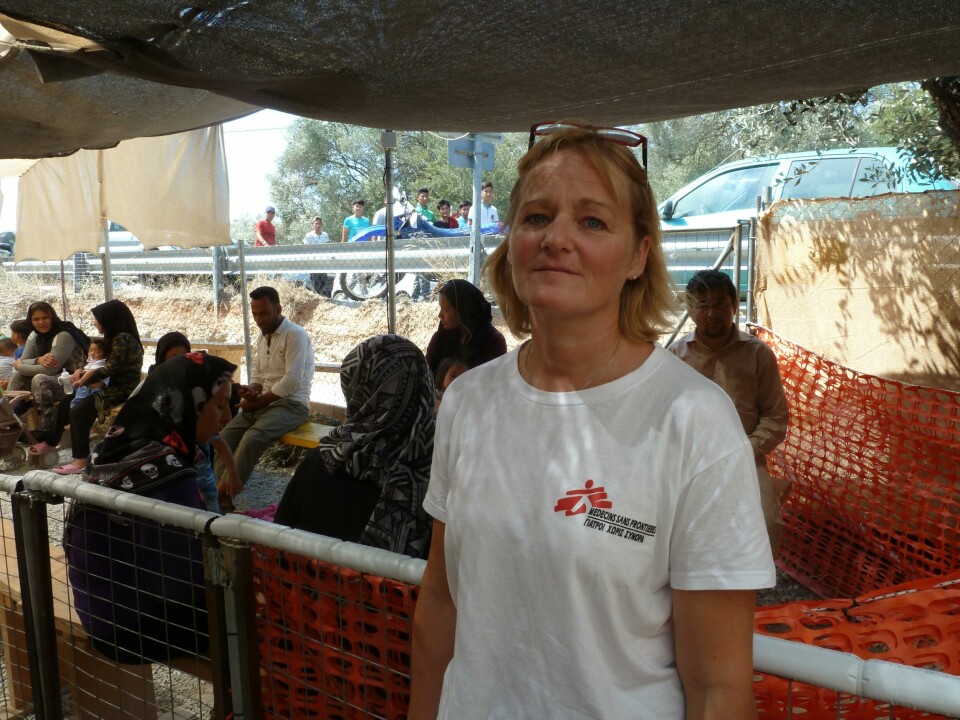 Lesvos, Hellas 20190901 Psykolog Katrin Glatz Brubakk er Mental Health Activity Manager for Leger Uten Grenser i Moria-leiren.Det er sjuende gang hun er her, men aldri har pasientene vært dårligere enn nå, og mange får ikke hjelp: - Det er dypt smertefullt å måtte avvise pasienter som i ethvert annet europeisk land ville fått akutt hjelp, sier hun. Lesvos, Hellas 20190901Psykolog Katrin Glatz Brubakk er Mental Health Activity Manager for Leger Uten Grenser i Moria-leiren.Det er sjuende gang hun er her, men aldri har pasientene vært dårligere enn nå, og mange får ikke hjelp: - Det er dypt smertefullt å måtte avvise pasienter som i ethvert annet europeisk land ville fått akutt hjelp, sier hun.Foto: Ann Fredriksen / NTB scanpix