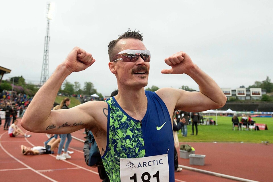 Henrik Ingebrigtsen var tilbake i aksjon lørdag kveld, etter lengre tid ute for å pleie hoften. Her fra Trond Mohn Games i Bergen. Foto: Marit Hommedahl / NTB scanpix