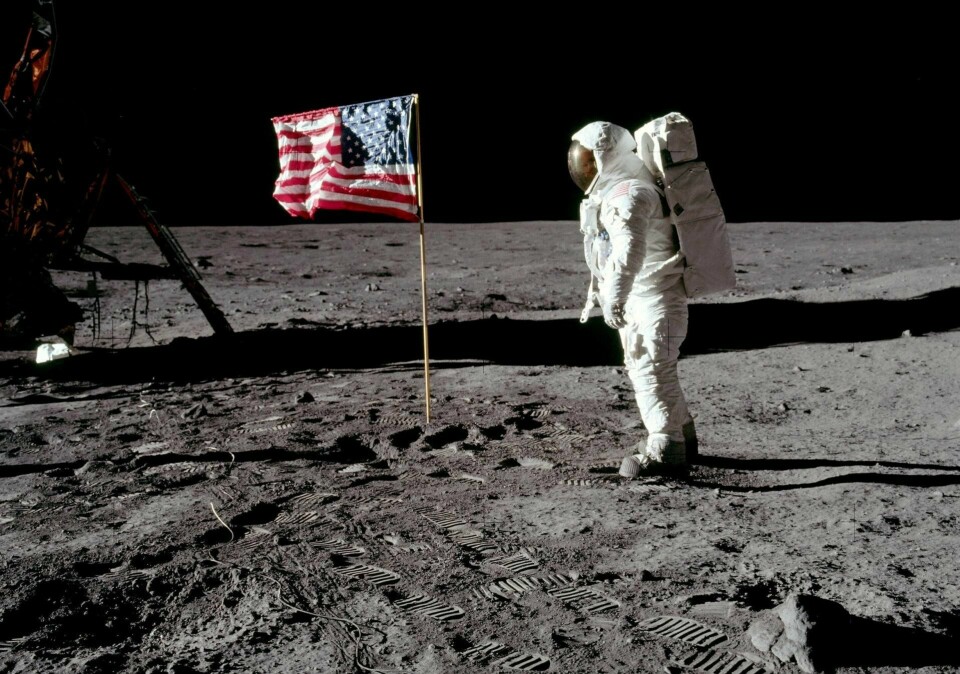 Neil Armstrong var det første mennesket som sette sin fot på månen. Her er Buzz Aldrin, som var nr. 2. FOTO: NASA/Handout via REUTERS/NTB SCANPIX