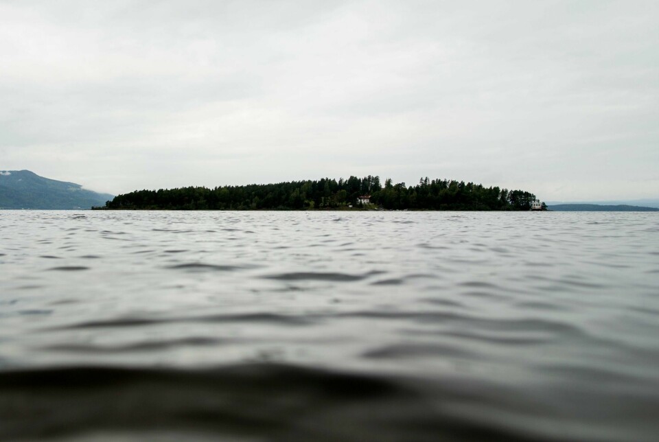 Utøya sett fra land omtrent der Utøykaia ligger.