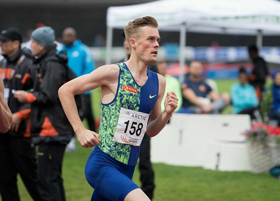 Filip Ingebrigtsen ville ikke være dårligere enn sine brødre, og løp inn til norsk rekord også han. Her fra Trond Mohn-lekene i Bergen tidligere i vår. Foto: Marit Hommedal / NTB scanpix