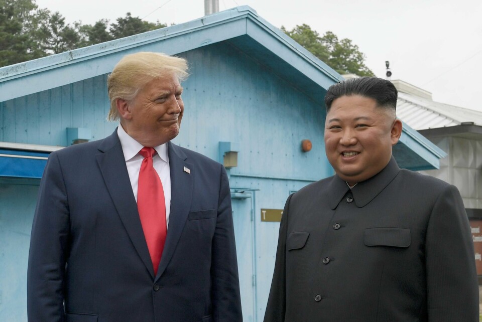 USAs president Donald Trump og Nord-Koreas leder Kim Jong Un da de møttes i grensebyen Panmunjom i den demilitariserte sonen i Sør-Korea.