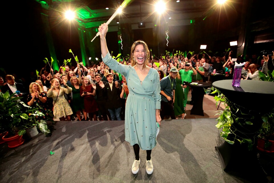 Oslo 20190909. Lan Marie Berg under valgvaken til Miljøpartiet De Grønne (MDG) på Sentralen i Oslo.Foto: Håkon Mosvold Larsen / NTB scanpix Oslo 20190909. Lan Marie Berg under valgvaken til Miljøpartiet De Grønne (MDG) på Sentralen i Oslo.Foto: Håkon Mosvold Larsen / NTB scanpix