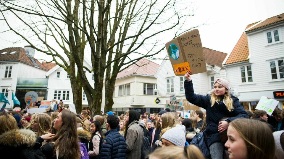 Skoleungdom i Rogaland tok tidligere i år til gatene i klimaprotest.