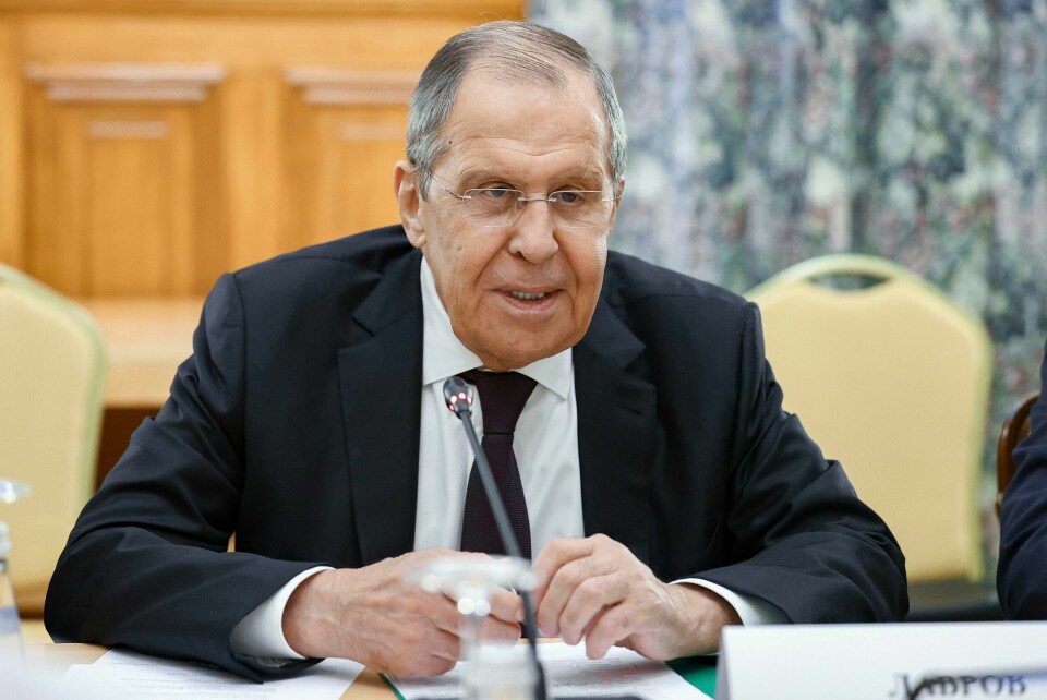 Veteranen Sergej Lavrov har vært Russlands utenriksminister siden 2004. In this photo released by Russian Foreign Ministry Press Service, Russian Foreign Minister Sergey Lavrov chairs a meeting of MFA's Business Council on BRICS cooperation in Moscow, Russia, Friday, May 31, 2024. (Russian Foreign Ministry Press Service via AP)