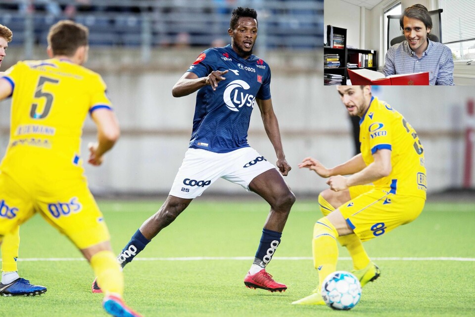 Usman Sale har glimret med sitt fravær i Jåttåvågen i over en måneds tid, og advokat Andreas Westlye (innfelt) mener Viking bør ha sitt på det tørre om de nå stanser Sales lønnsutbetaling. Foto: Carina Johansen / NTB scanpix.