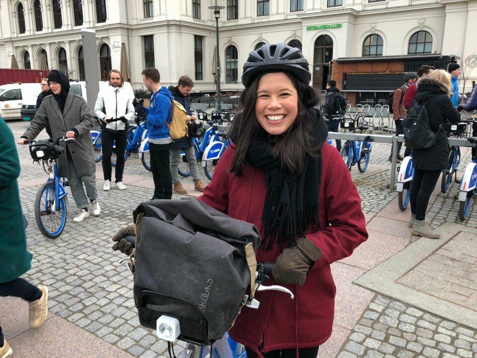 Samferdselsbyråd Lan Marie Berg bygger sykkelveier. Lan Marie Berg. Foto: Tom Vestreng