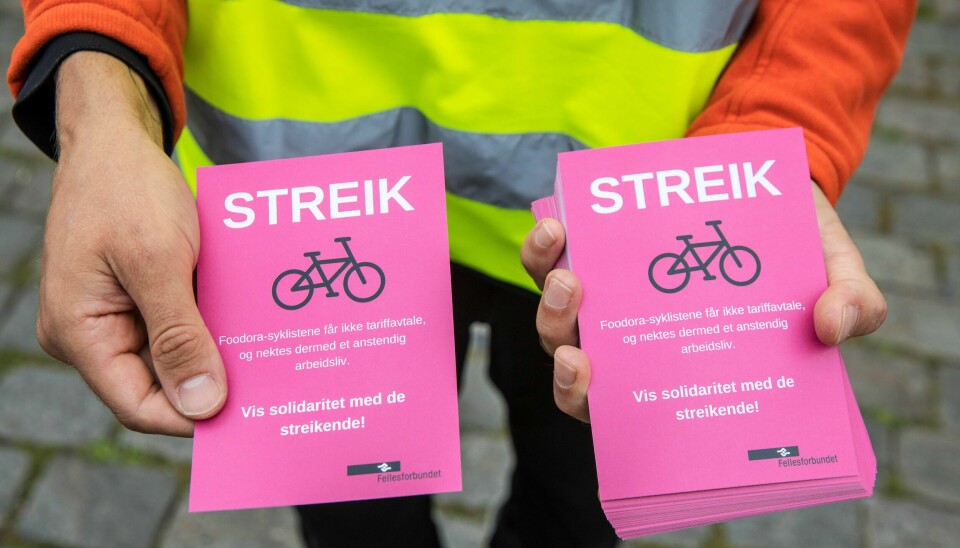 Oslo Syklister i matleveringstjenesten Foodora streiker etter at selskapet og Fellesforbundet ikke klarte å bli enige om en tariffavtale.