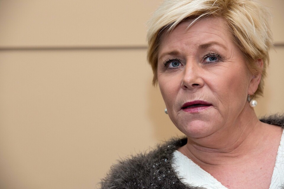 BREMSER IKKE: Finansminister Siv Jensen ble svar skyldig da hun sist høst ble spurt om hvor hun hadde kuttet i forslaget til statsbudsjett for 2016. Hun kom ikke på et eneste kutt.FOTO: MIMSY MØLLER