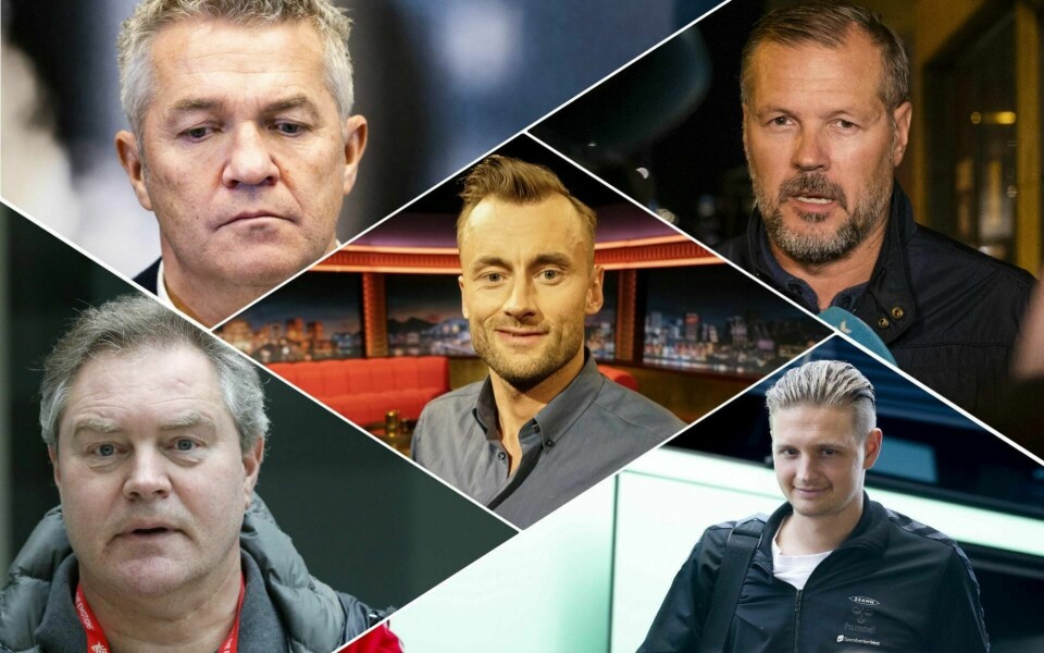 TV-eksperter som Kåre Ingebrigtsen, Kjetil Rekdal, Petter Northug, Bent Svele og Erik Huseklepp har ulike roller i det daglige. Men kan det skape spekulasjoner om inhabilitet? Montasje.