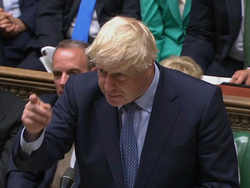 Statsminister Boris Johnson kaller opposisjonen som vil hindre en «no deal»-brexit for «svikere», FOTO: AP/NTB SCANPIX