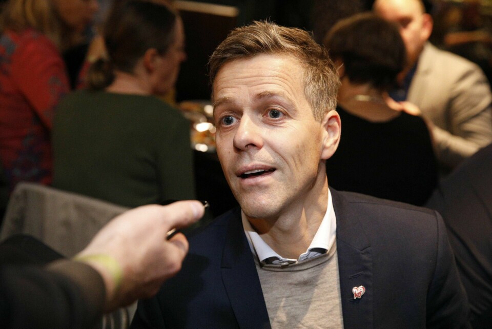Knut Arild Hareide under valgvaken til KrF på Røverstaden i Oslo.