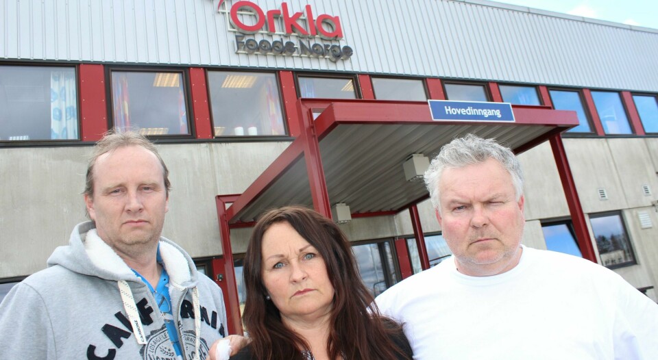 – Uforståelig, mener hovedtillitsvalgt Janne Halvorsen om utflyttingen av Idun. Her sammen med tillitsvalgte Roar Kjønniksen (t.v.) og Jonny Johansen. FOTO: MARTIN NÆSS KRISTIANSEN