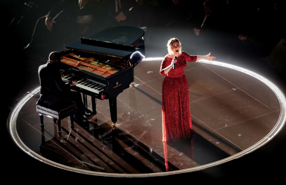 Adele, her på Grammy-showet i Los Angeles i februar. Konserten på Fornebu søndag ble utsolgt på 20 minutter i desember. FOTO: CHRISTOPHER POLK/AFP/NTB SCANPIX
