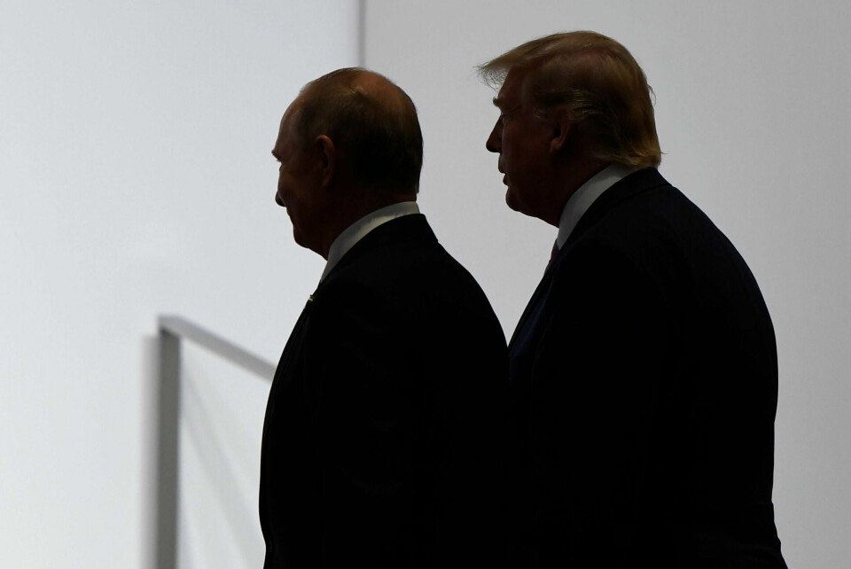 Det forverrede samarbeidsklimaet mellom USA og Russland og usikkerhet om flere nedrustningsavtaler setter blant annet europeisk sikkerhet i fare. Her møttes Russlands president Vladimir Putin og USAs president Donald Trump på G20-toppmøte i Osaka i Japan i fjor. Foto: Susan Walsh/NTB scanpix