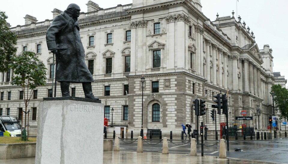 The Winston Churchill statue is pictured in Parliament square, in London, Britain, June 18, 2020. REUTERS/John Sibley