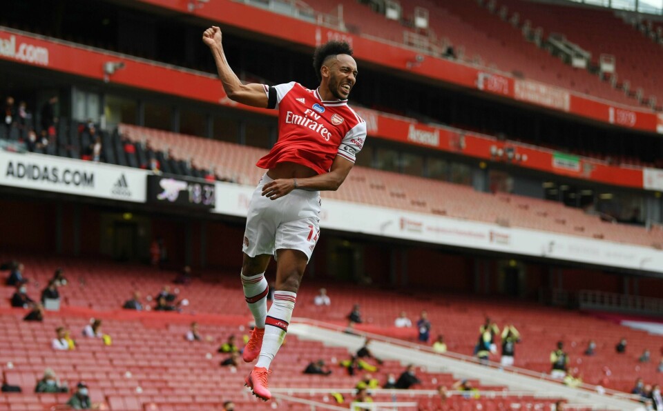 Pierre-Emerick Aubameyang og Arsenal-spillerne fikk mye å juble for i 4-0-seieren over Alexander Tetteys Norwich onsdag.