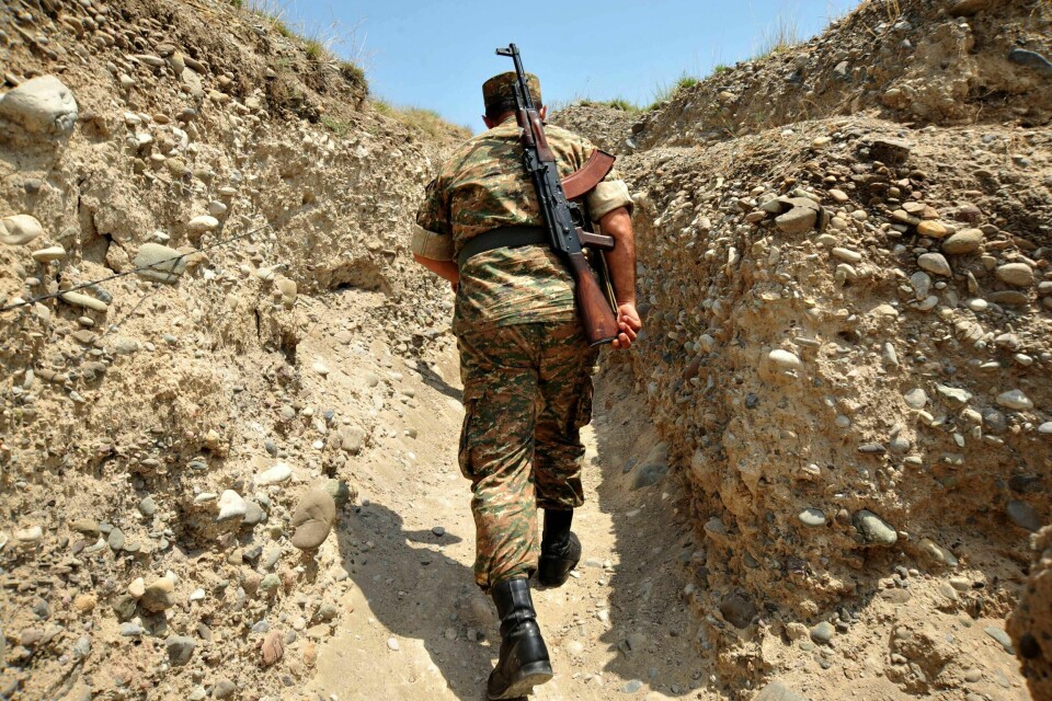 Arkivfoto: En armensk soldat fra den selverklærte republikken Nagorno-Karabagh i 2012.