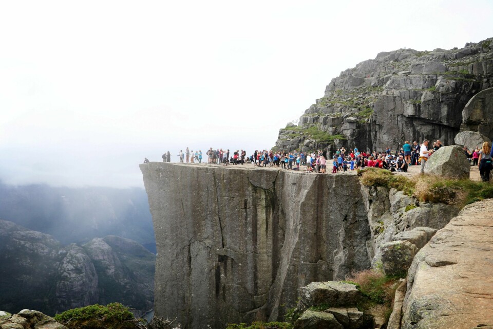 Slik så det ut på Preikestolen 16. juli.