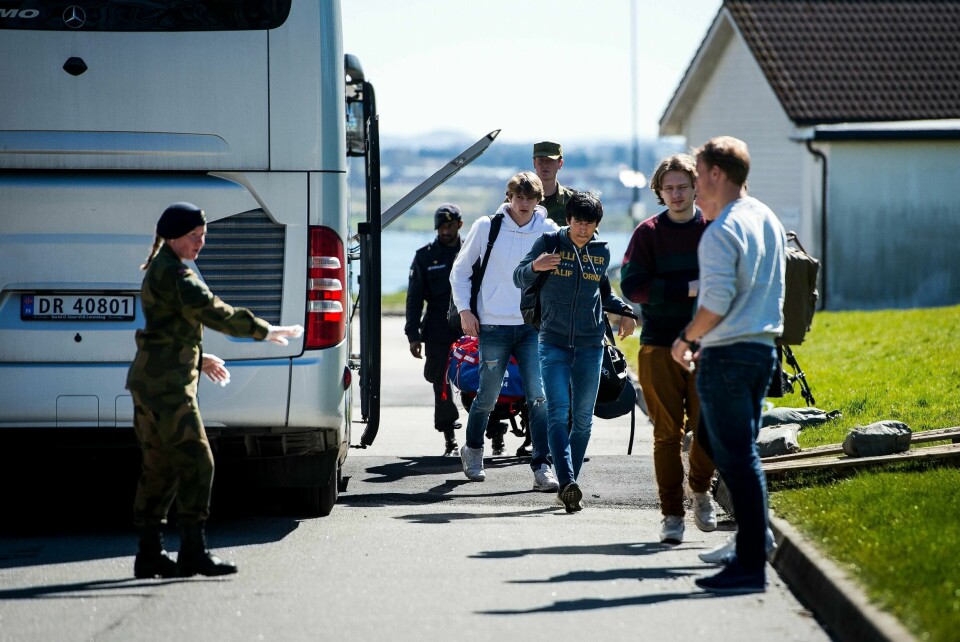 Under innrykk på Madla i april ble samtlige rekrutter testet for koronavirus.