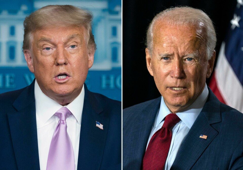 In this combination photo, president Donald Trump, left, speaks at a news conference on Aug. 11, 2020, in Washington and Democratic presidential candidate former Vice President Joe Biden speaks in Wilmington, Del. on Aug. 13, 2020. The conventions, which will be largely virtual because of the coronavirus, will be Aug. 17-20 for the Democrats and Aug. 24-27 for the Republicans. (AP Photo) In this combination photo, president Donald Trump, left, speaks at a news conference on Aug. 11, 2020, in Washington and Democratic presidential candidate former Vice President Joe Biden speaks in Wilmington, Del. on Aug. 13, 2020. The conventions, which will be largely virtual because of the coronavirus, will be Aug. 17-20 for the Democrats and Aug. 24-27 for the Republicans. (AP Photo)