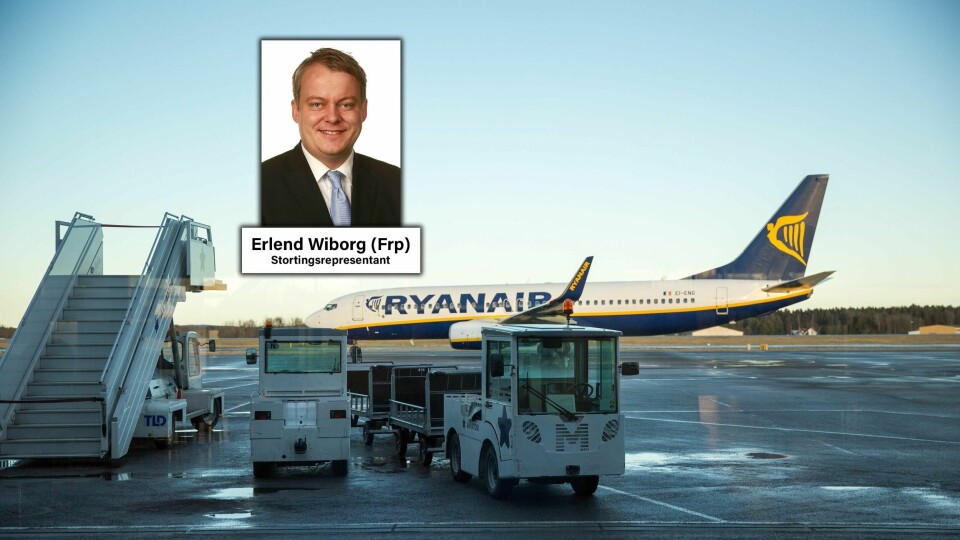 FrP er imot MDG, SV, Rødt og andre partier på venstresiden som har motarbeidet sivil flyplassdrift fra Rygge av såkalte miljøhensyn, skriver Erlend Wiborg.