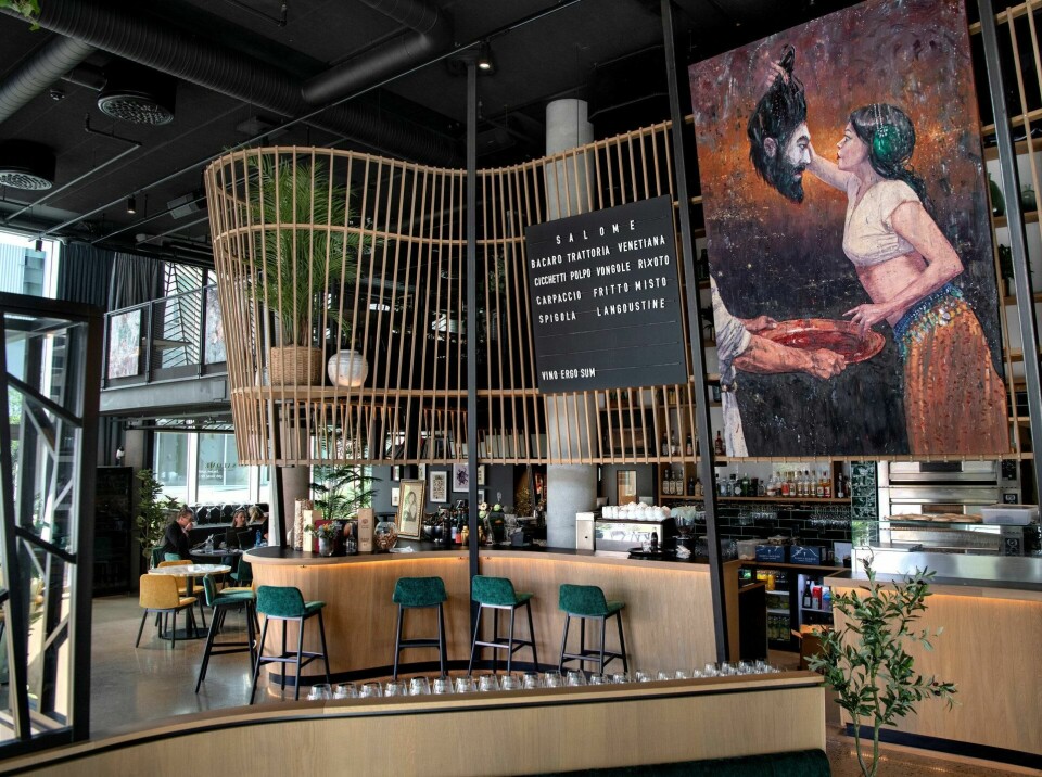 Restaurant Salome i Bjørvika bringer på dramatisk vis det venezianske kjøkkenet til Oslo. Foto: Mimsy Møller/Byløvene Restaurant Salome i Bjørvika bringer på dramatisk vis det venezianske kjøkkenet til Oslo. Foto: Mimsy Møller/Byløvene