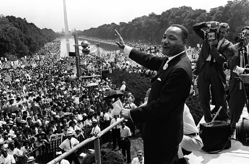 Martin Luther King jr. for nøyaktig 50 år siden. Foto: AP/NTB scanpix