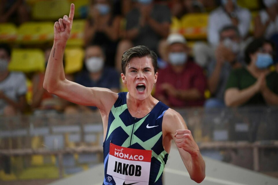 Jakob Ingebrigtsen etter stevnet i Monaco 14. august. Foto: Matthias Hangst / AP / NTB scanpix.