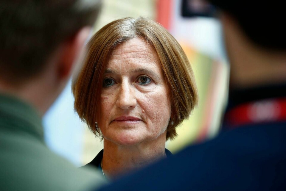 Stortingets direktør Marianne Andreassen orienterer om IT-angrep mot Stortinget. Foto: Terje Pedersen/NTB scanpix