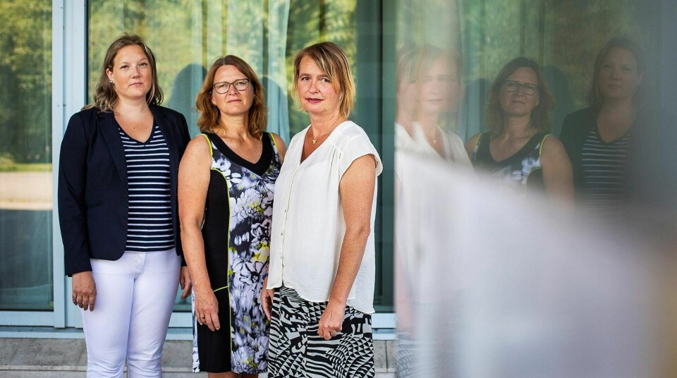 Aina Stenersen (Frp, f.v.)), leder i Oslo Legeforening Kristin Hovland og nestleder av «redd Ullevål sykehus» Lene Haug ønsker å bevare Ullevål sykehus.