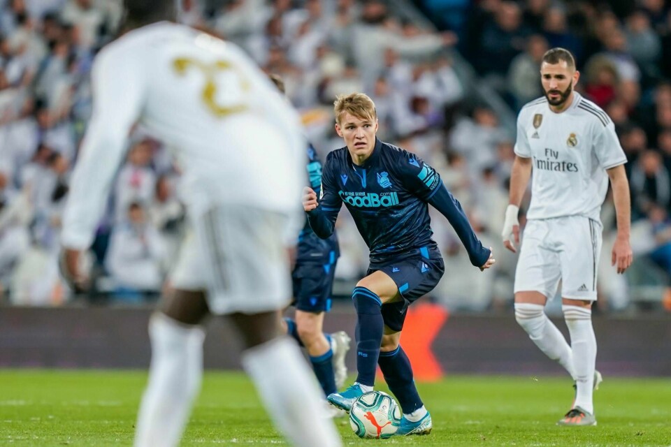 Martin Ødegaard scoret mot Real Madrid da han møtte laget som eier han i en cupkamp for Real Sociedad i fjor.
