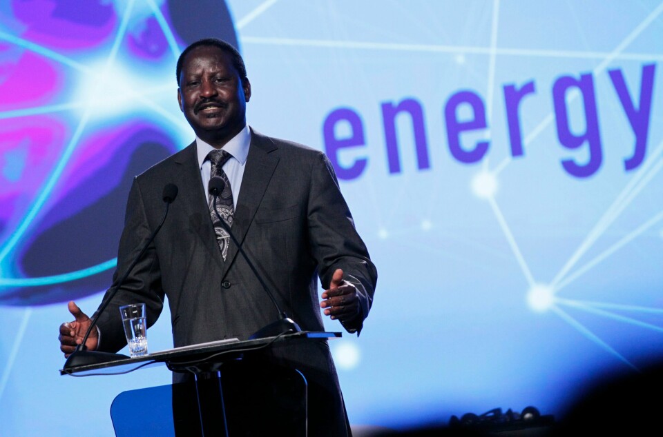 Kenyas opposisjonsleder Raila Odinga, daværende statsminister, fotografert på et toppmøte om energifattigdom i Oslo i 2011. Kenyas opposisjonsleder Raila Odinga, daværende statsminister, fotografert på et toppmøte om energifattigdom i Oslo i 2011. Foto: Erik Johansen / NTB