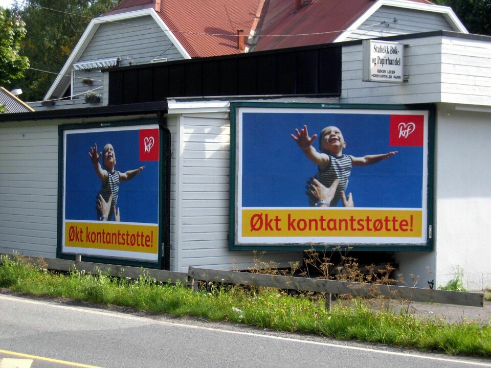 kontant: KrFs valgkamp fra 2005. FOTO: Vidar Knai/Scanpix