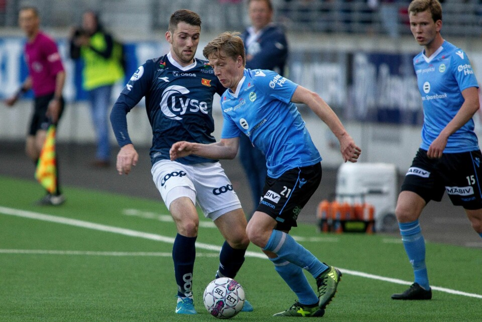 Zymer Bytyqi og Herman Kleppa i aksjon forrige gang Viking og Ulf møttes. FOTO: CARINA JOHANSEN, NTB scanpix