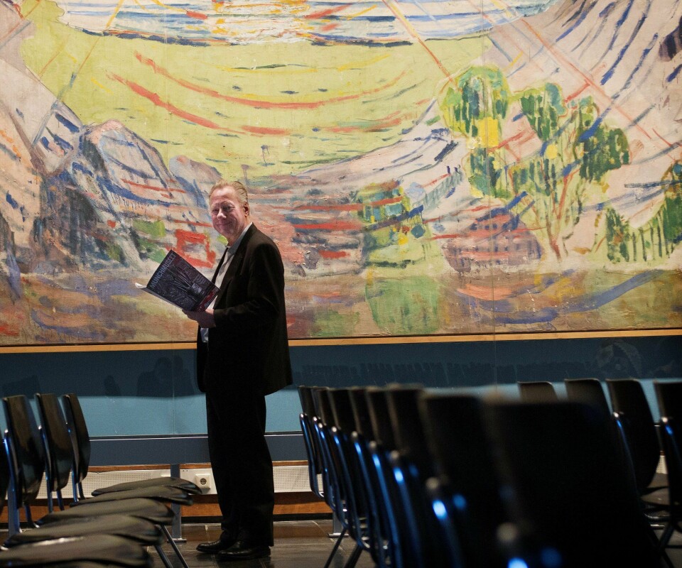 500.000 besøkende har Munchmuseet satt som årlig mål i det nye bygget i Bjørvika. Men Stein Olav Henrichsen, direktør ved Munchmuseet, har håp om enda mer. Kanskje opp mot 600.000, forteller han. FOTO: ARNE OVE BERGO