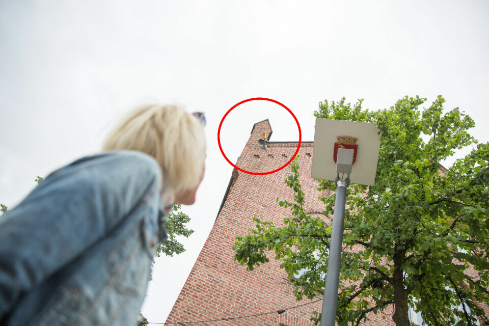 Kristin Utakleiv i Moss i Sentrum foran tellepunktet utenfor Kirkeparken som har registrert flest passeringer i Moss så langt i år. Kristin Utakleiv i Moss i Sentrum foran tellepunktet utenfor Kirkeparken som har registrert flest passeringer i Moss så langt i år.
