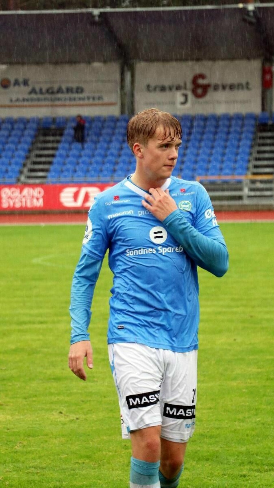 Andreas Dybevik kom seg gjennom torsdagens treningskamp mot FK Haugesund, og håper å kunne bidra igjen for de lyseblå de resterende kampene av sesongen. Foto: Pål Karstensen