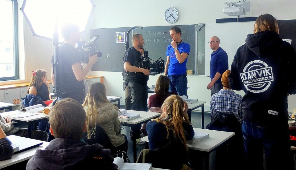 «Rik forstad»: Filminnspilling på Marienlyst skole i Drammen mars 2016. FOTO: KATRINE STRØM «Rik forstad»: Filminnspilling på Marienlyst skole i Drammen mars 2016. FOTO: KATRINE STRØM