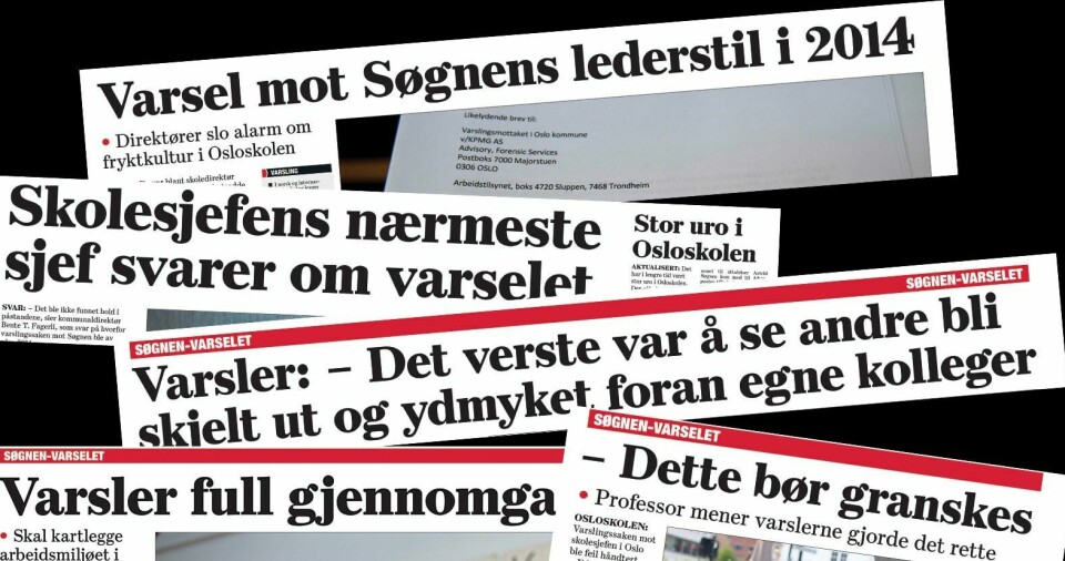 FAKSIMILER: Dagsavisen skrev allerede i juni om varslene mot skoledirektør Astrid Søgnen.