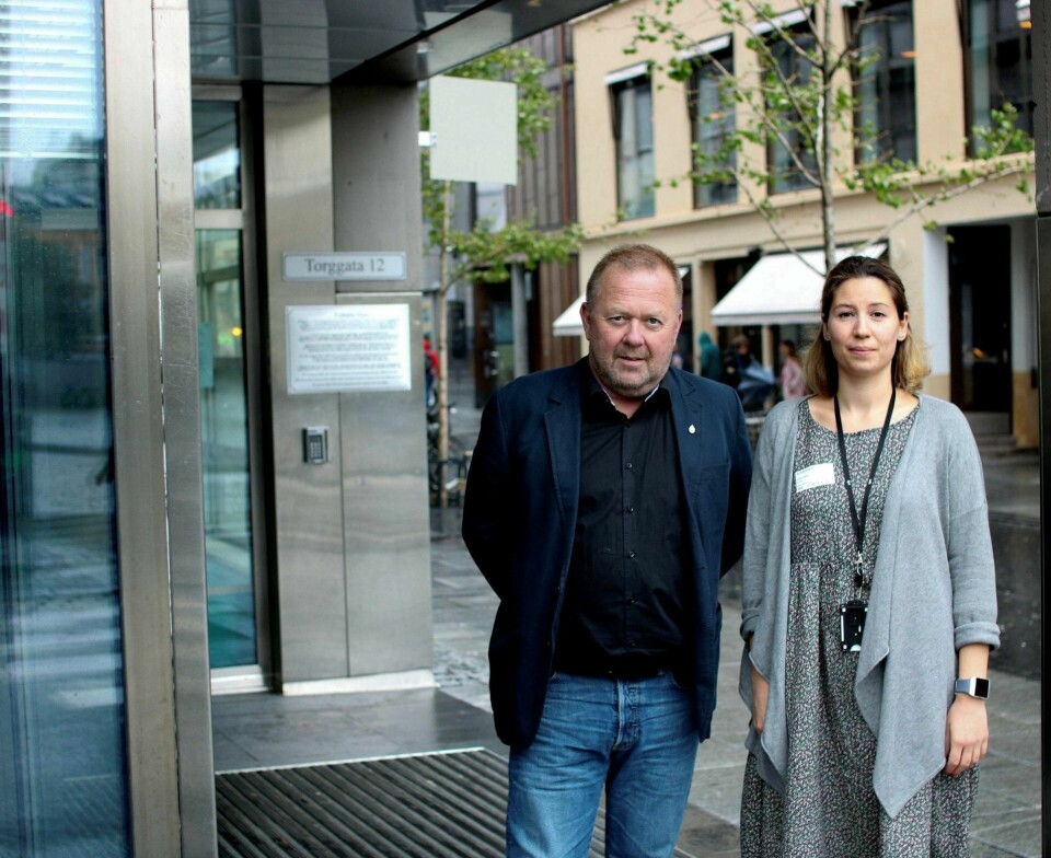 Jan Olav Andersen, forbundsleder i EL og IT Forbundet og Trine Hardy, hovedtillitsvalgt i Get, mener det må lovfestes at alle skal få utbetalt pensjon fra første tjente krone.