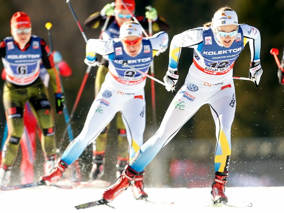 Stina Nilsson parkerte det norske laget på søndagens sprintstafett. FOTO: DARKO BANDIC/NTB SCANPIX
